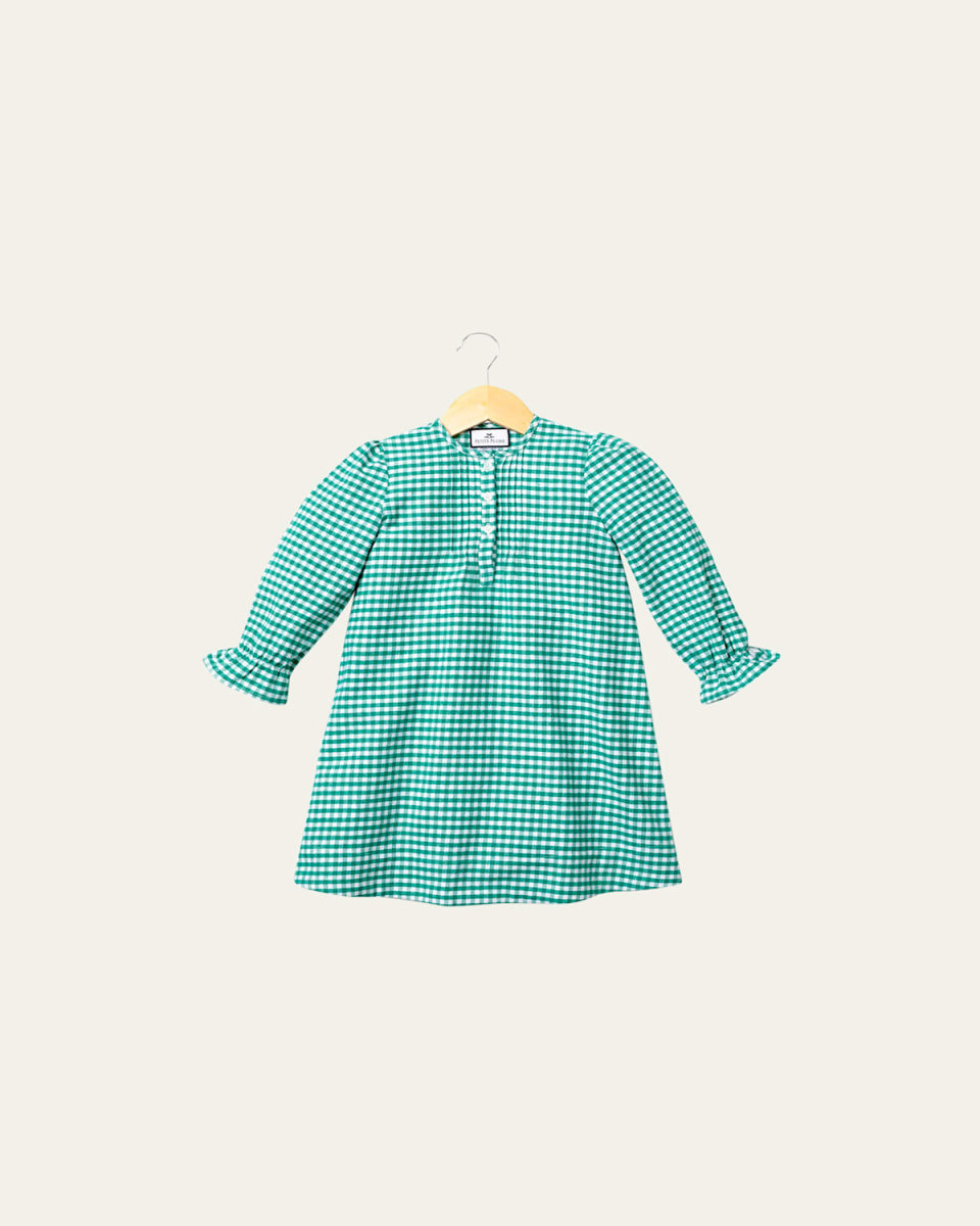Beatrice Gingham Flannel Nightgown, Size 6M-